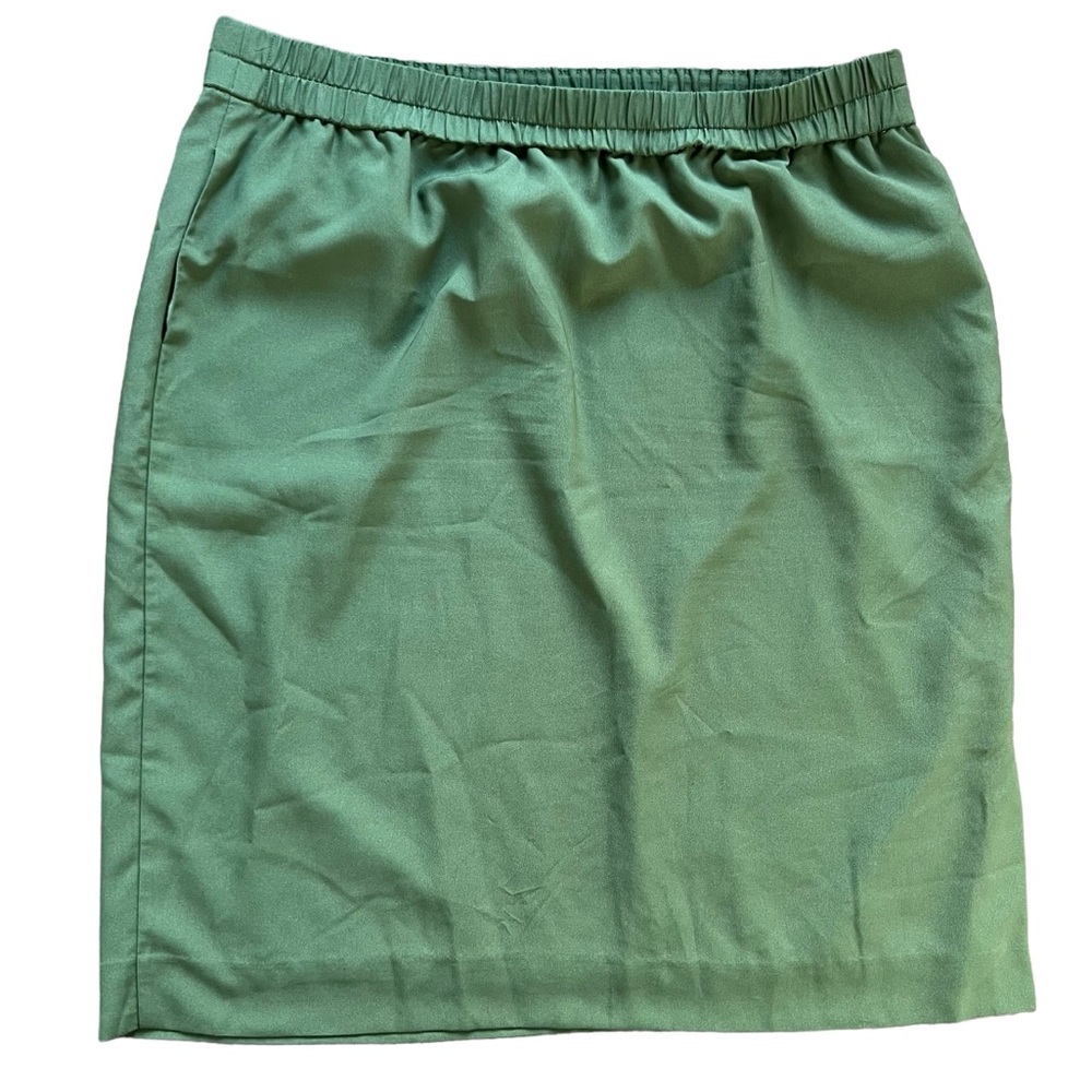J. Crew Green Midi Skirt Stretchy Elastic Waist Pencil Plus Size Women's size 2X